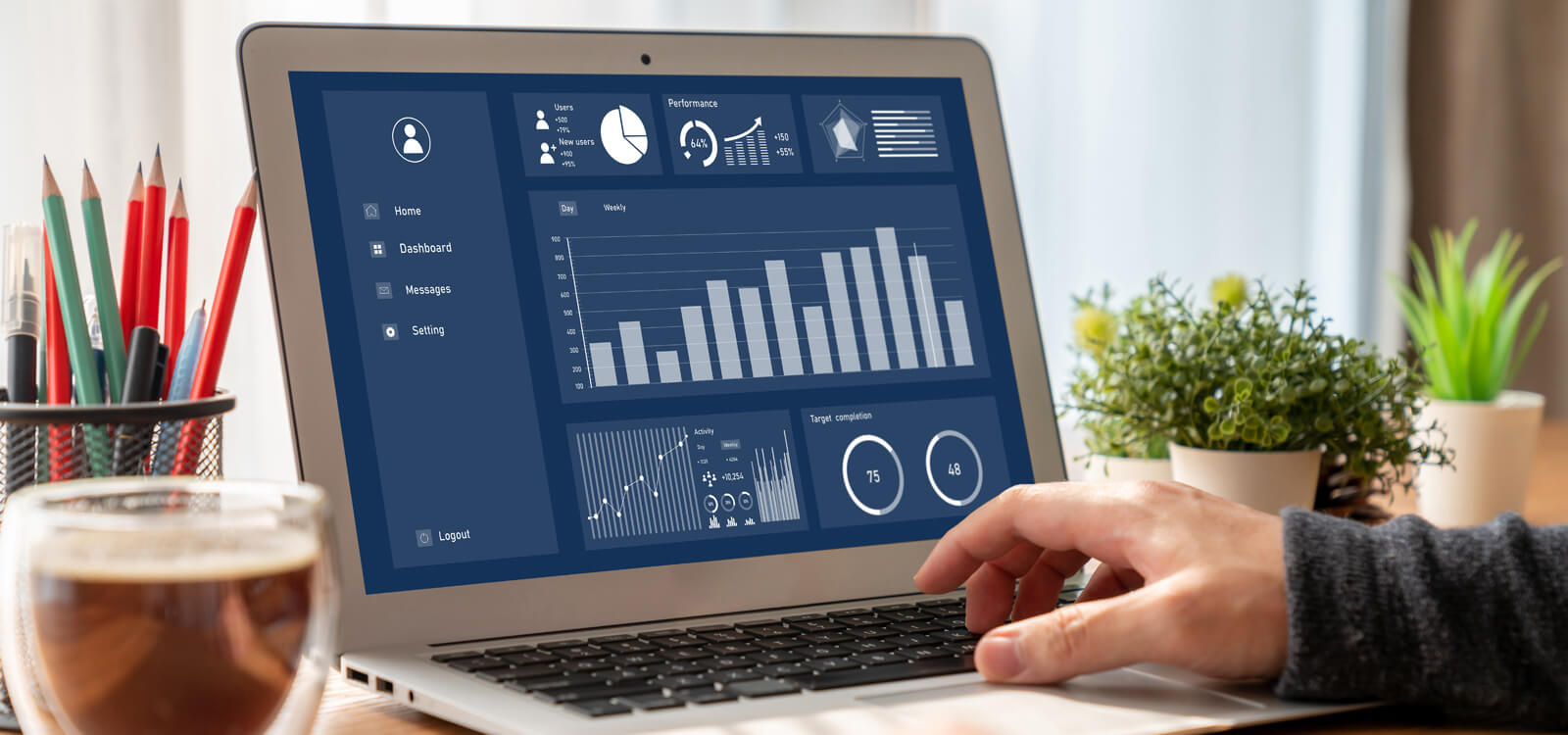 Business Data Dashboard Provide Modish Business Intelligence Analytic